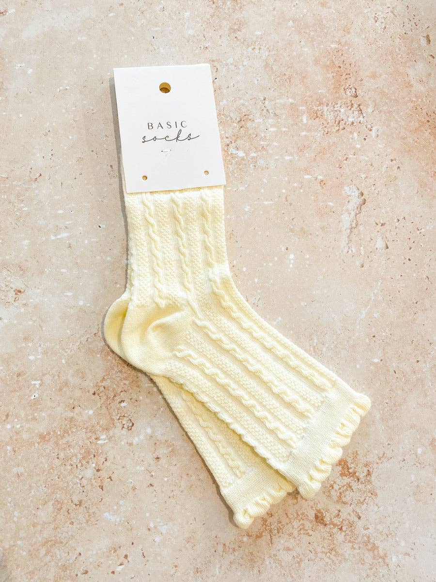 Knitted Frill Crew Socks