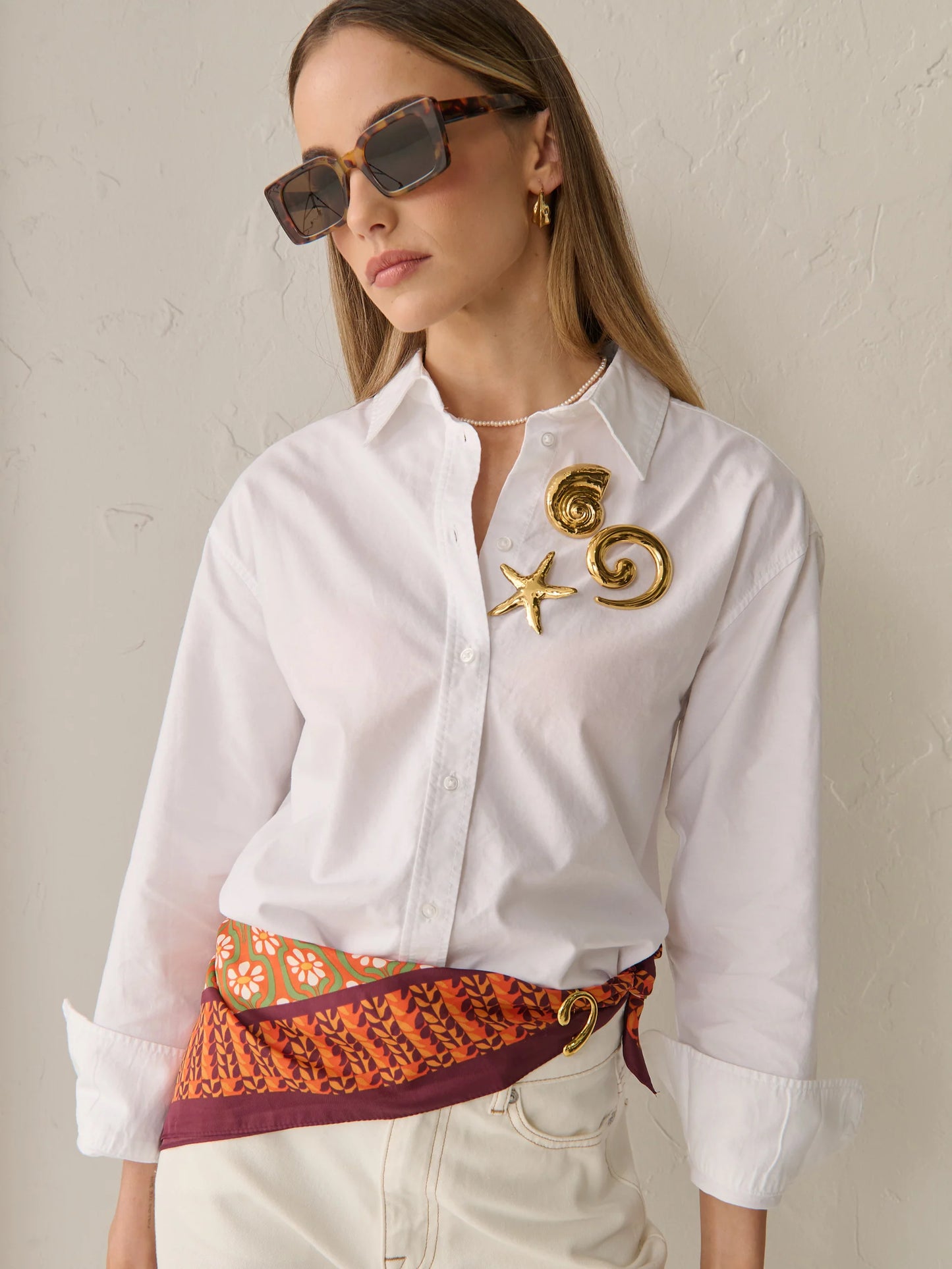 Swirl Gold Plated Brooch