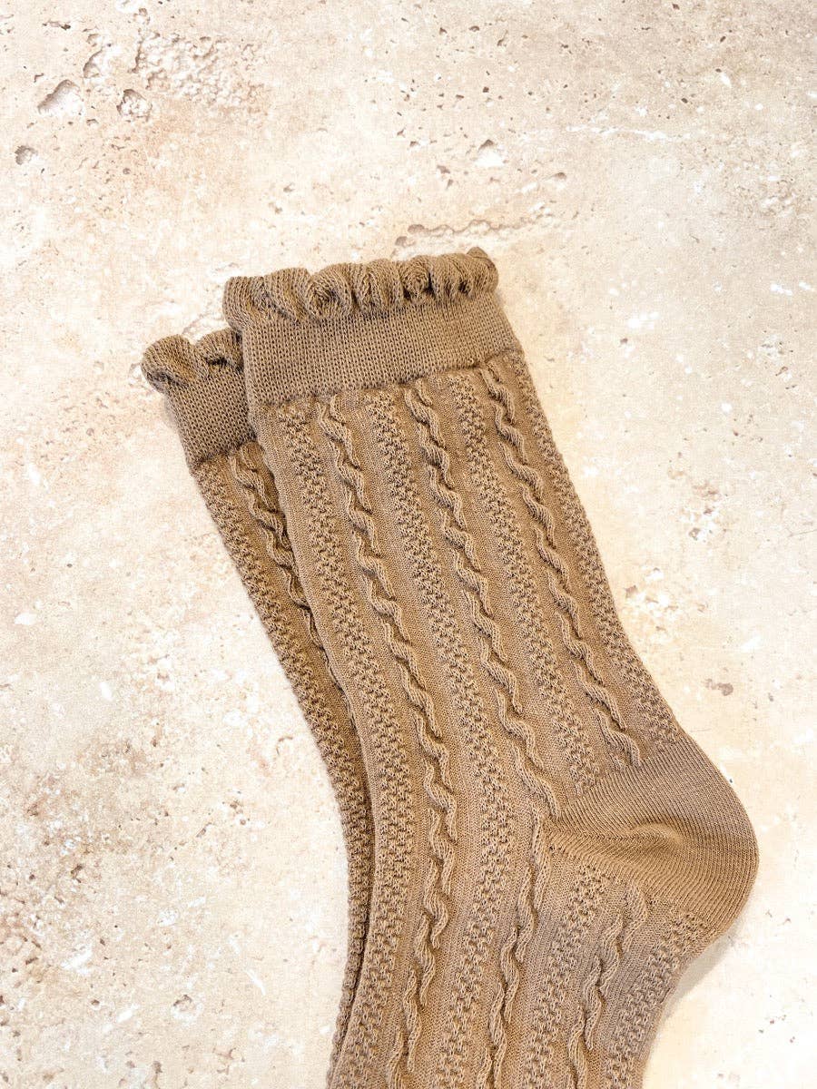 Knitted Frill Crew Socks