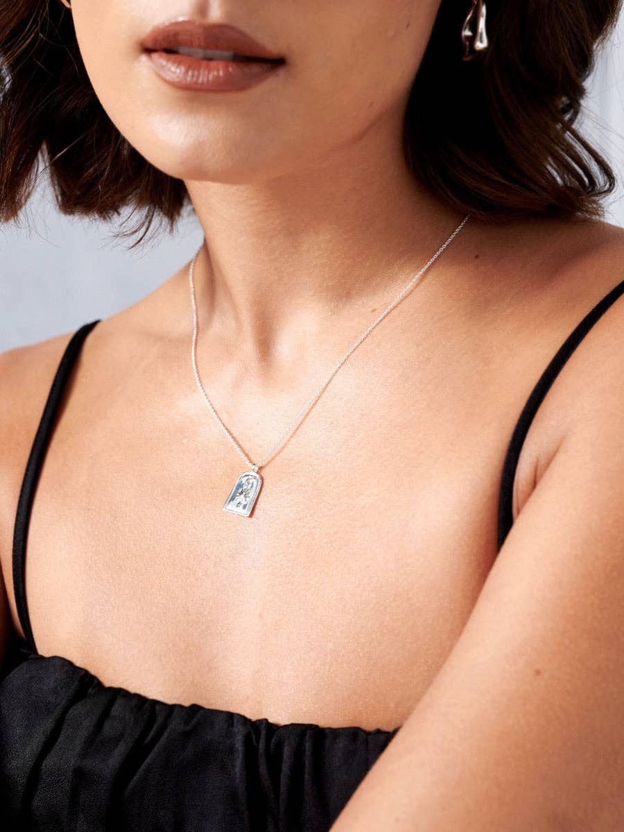 Sun Charm Silver Plated Necklace