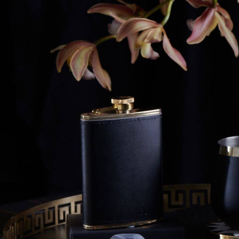 Brass and Leather Hip Flask