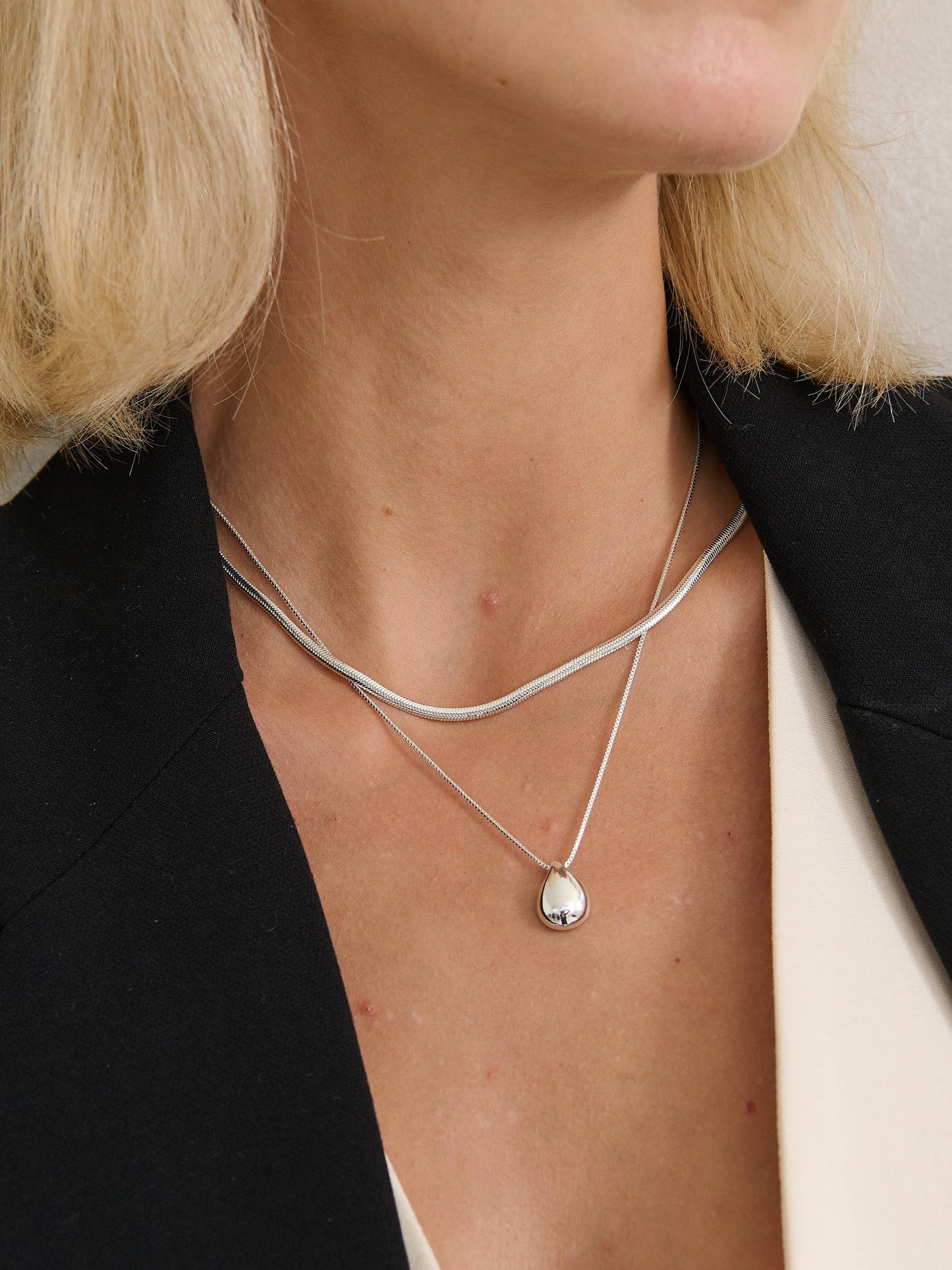 Droplet Sterling Silver Plated Necklace