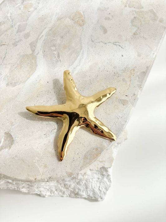 Starfish Gold Plated Brooch