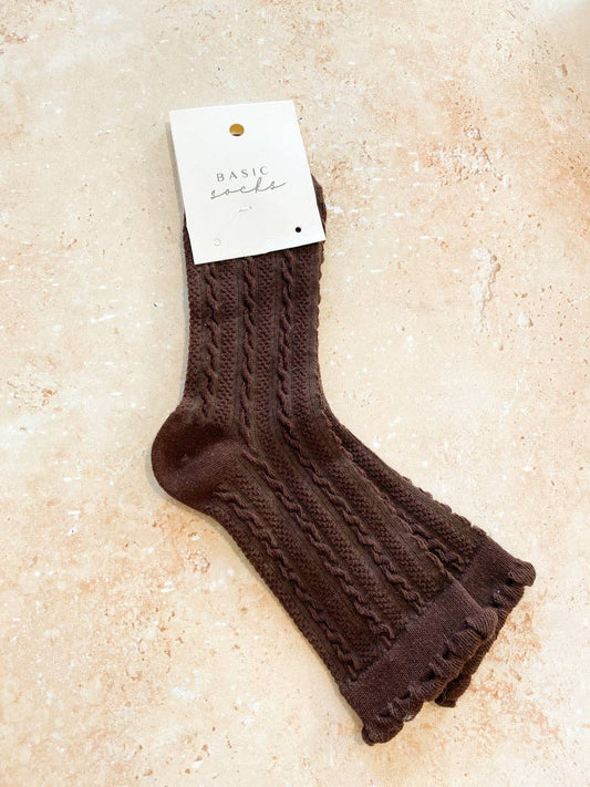 Knitted Frill Crew Socks