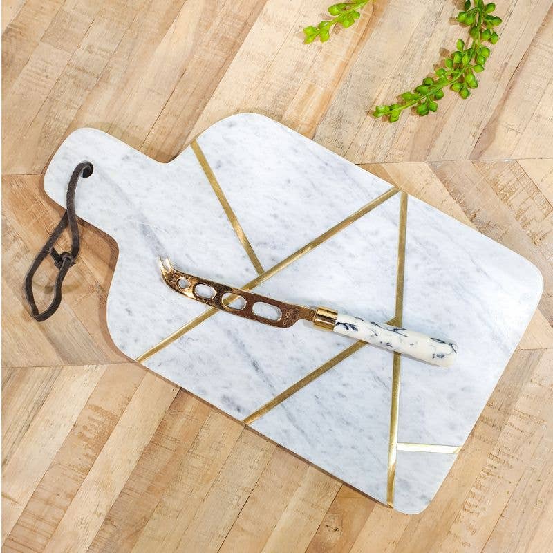 Marble Brass Cheese Board