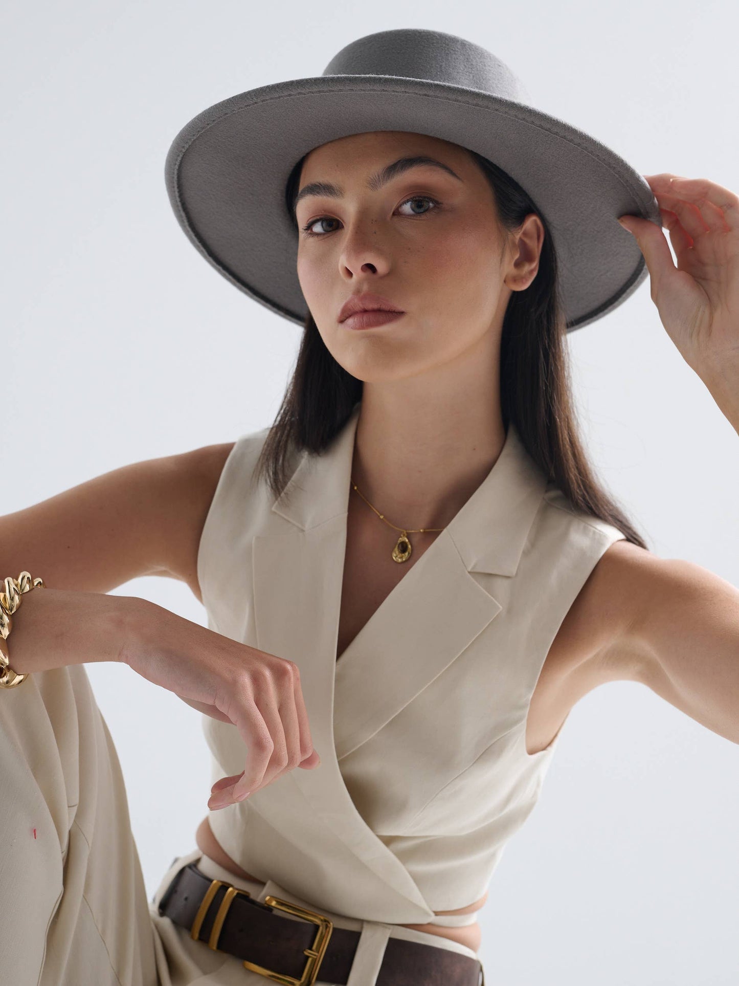 Jenni Velvet Trim Boater Hat