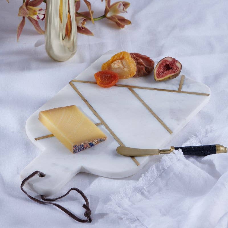 Marble Brass Cheese Board