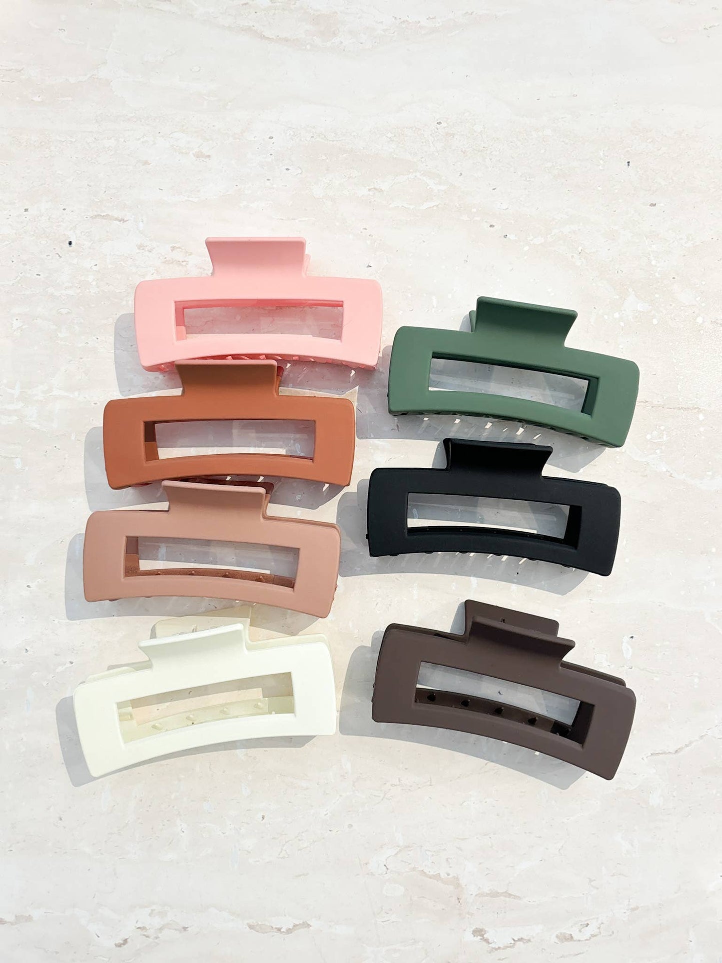 Large Rectangular Matte Hair Clip