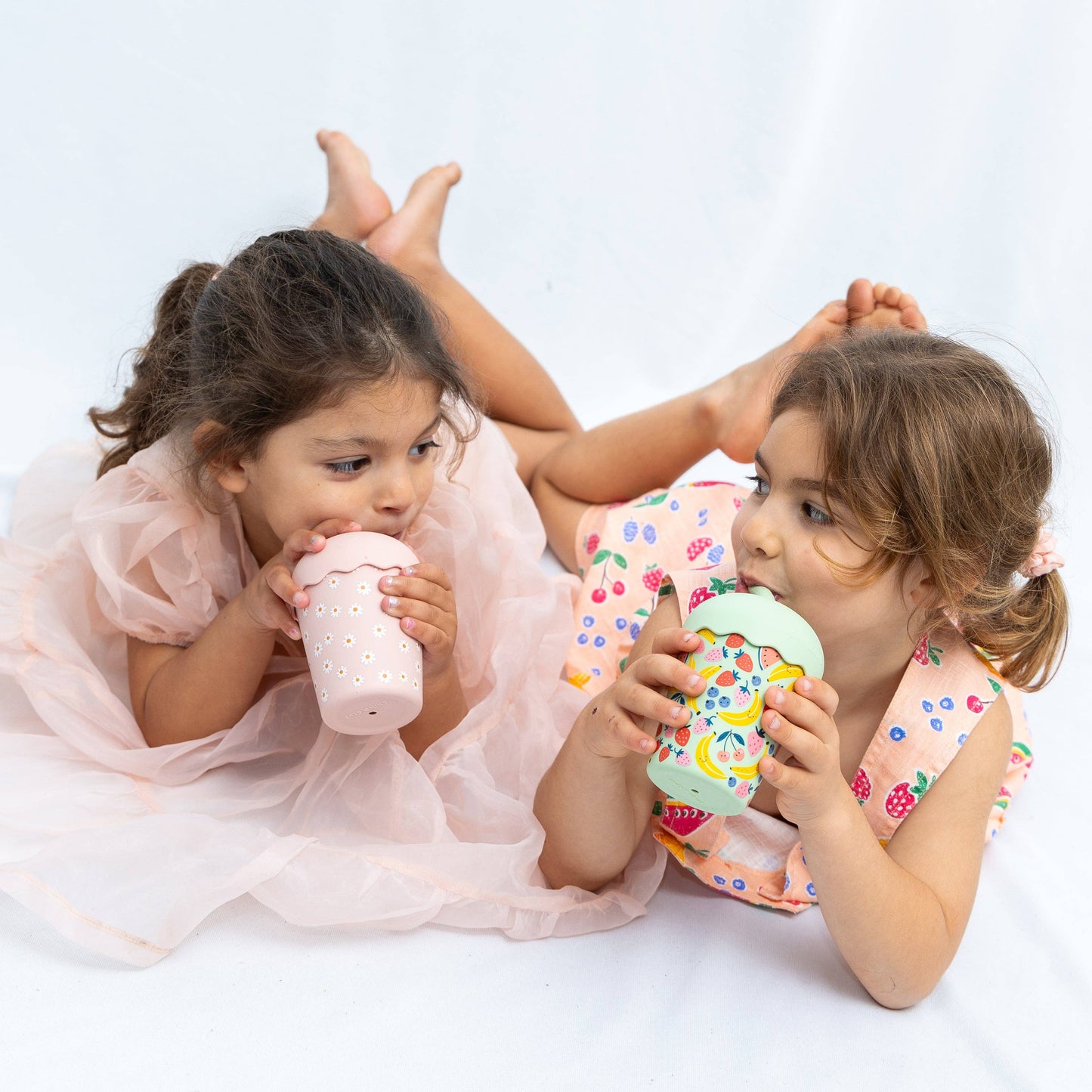 Mini Smoothie Cup & Straw - Pink Daisy