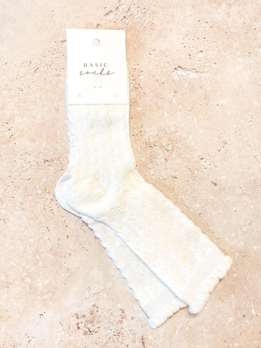 Knitted Frill Crew Socks