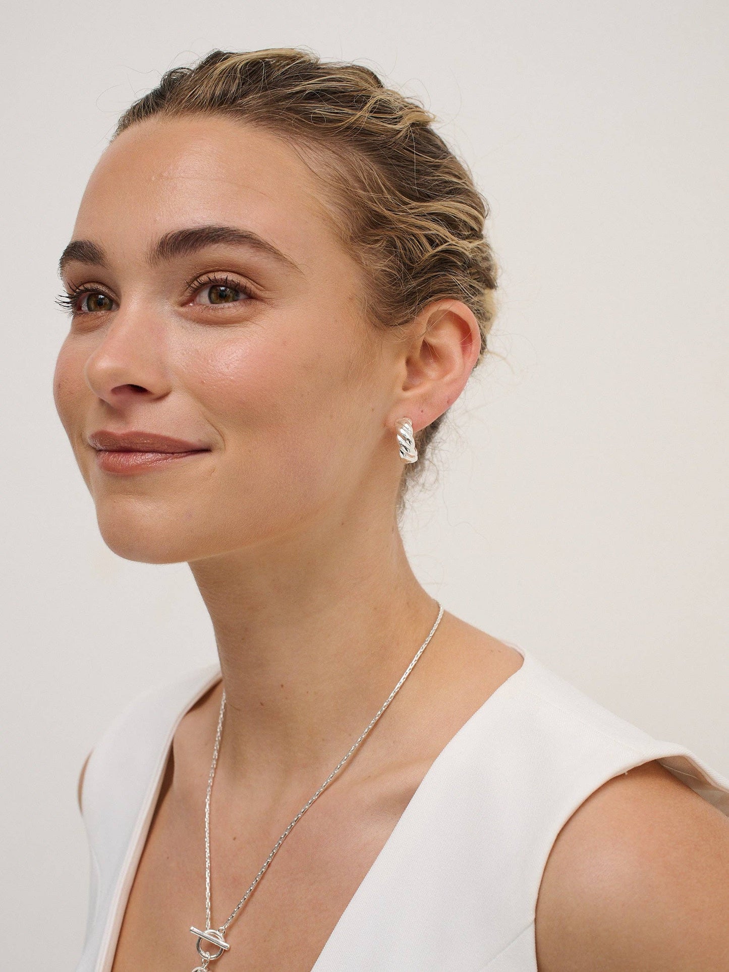 Luna Toggle Sterling Silver Plated Necklace