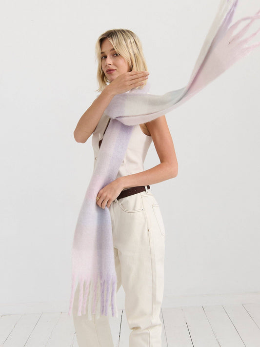 Matilda Soft Checkered Fluffy Scarf