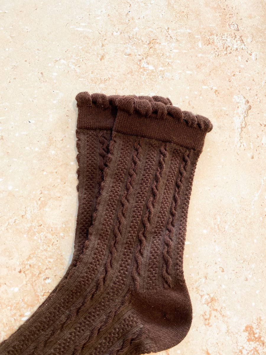 Knitted Frill Crew Socks