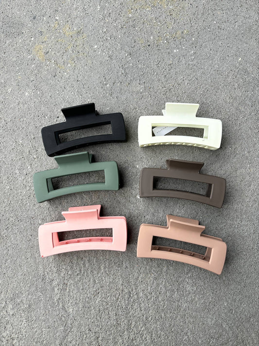 Large Rectangular Matte Hair Clip