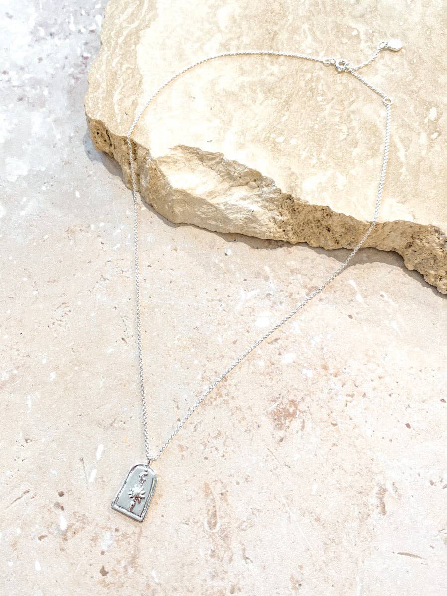Sun Charm Silver Plated Necklace