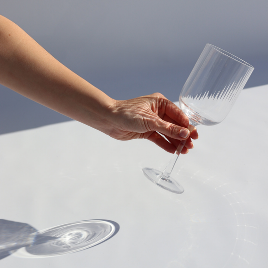 Ivy Ribbed Wine Glass - Set of 4