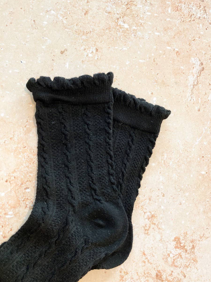 Knitted Frill Crew Socks
