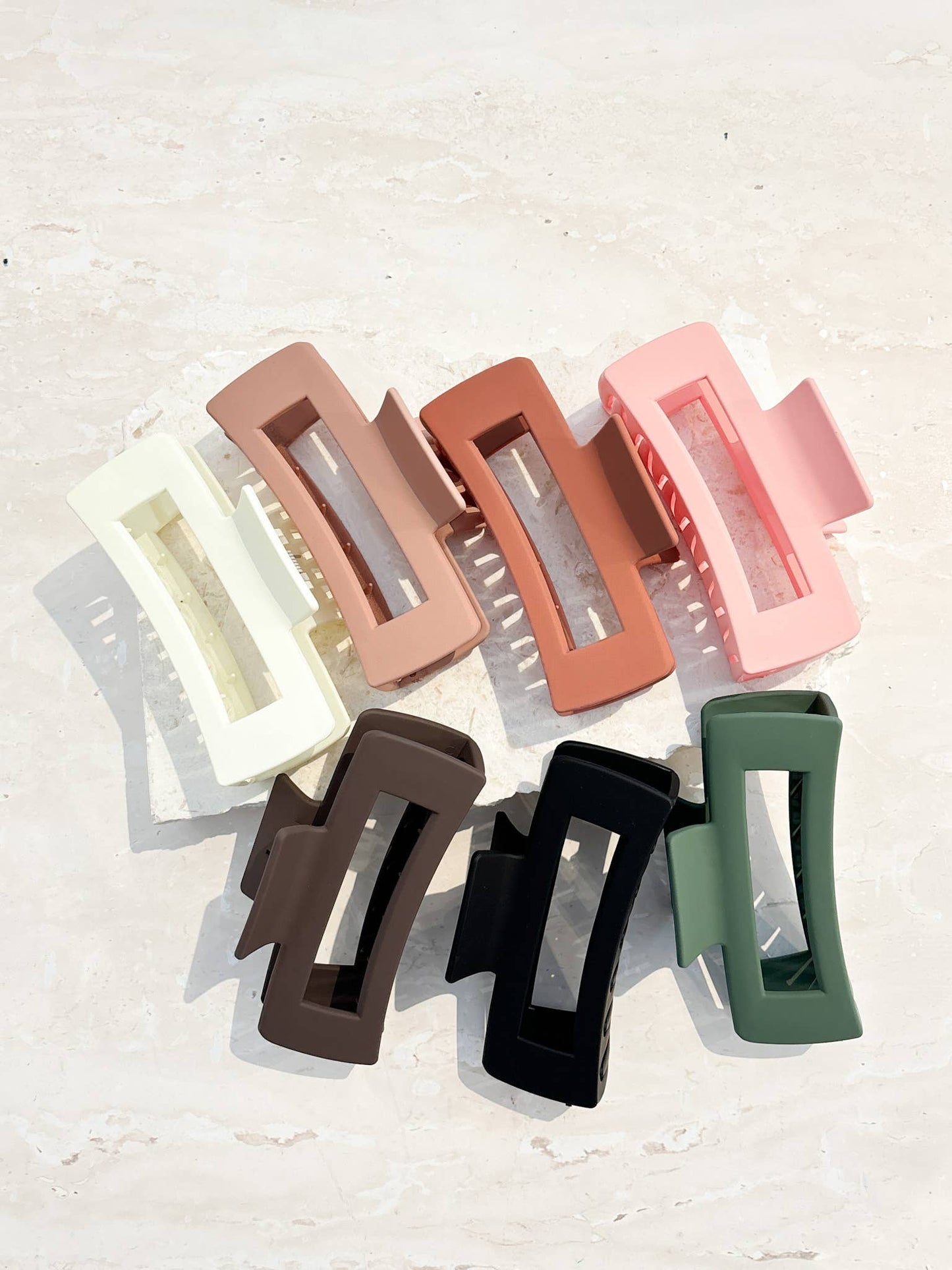 Large Rectangular Matte Hair Clip