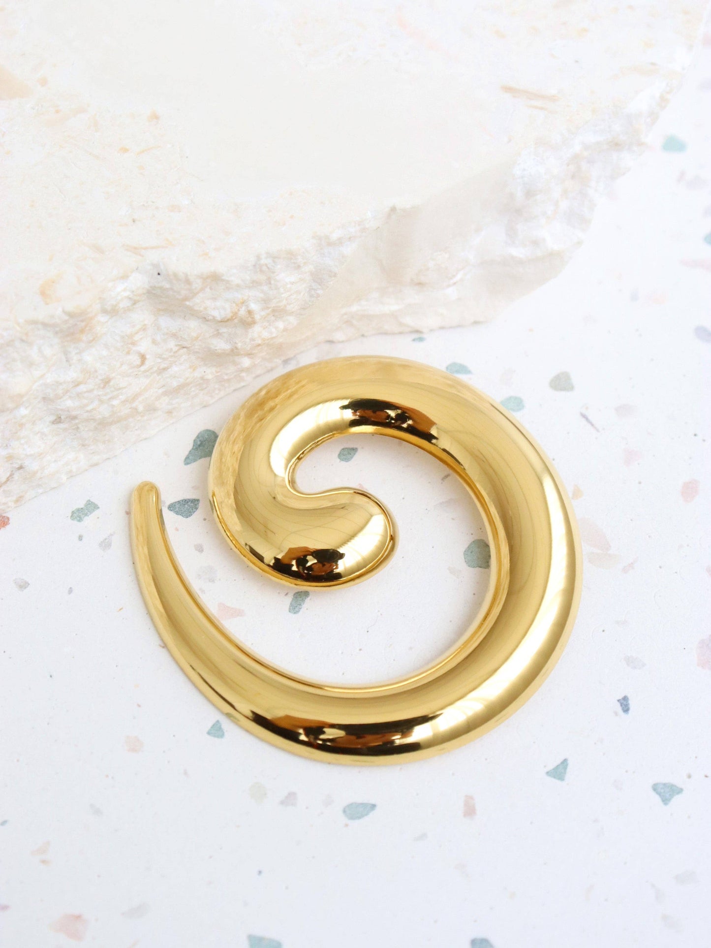Swirl Gold Plated Brooch