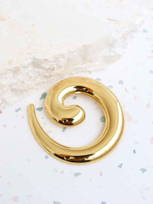 Swirl Gold Plated Brooch