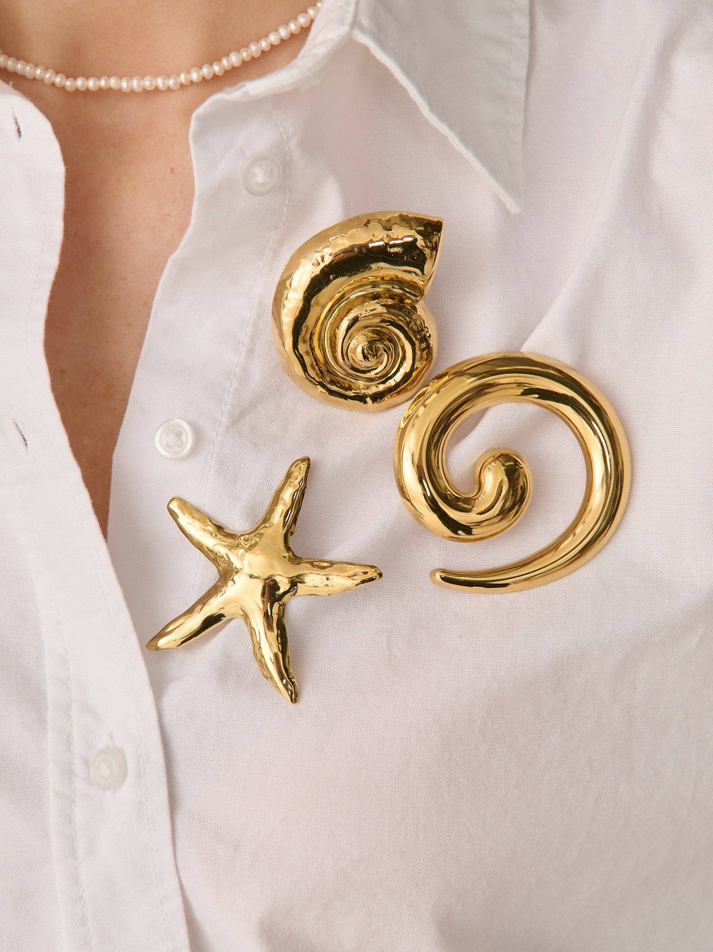Shell Gold Plated Brooch