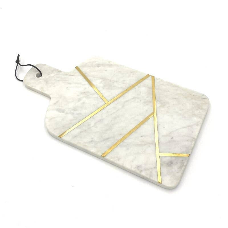 Marble Brass Cheese Board