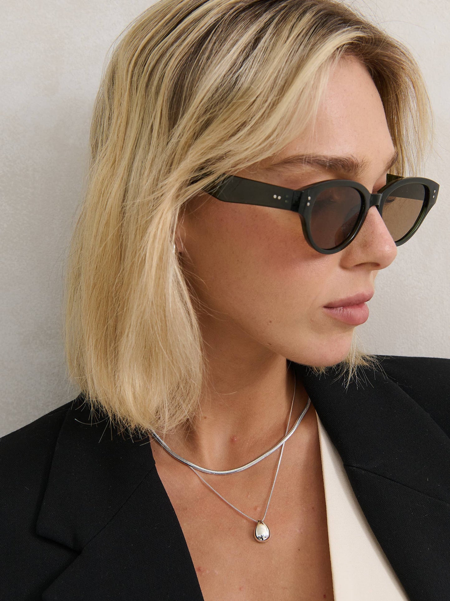 Droplet Sterling Silver Plated Necklace