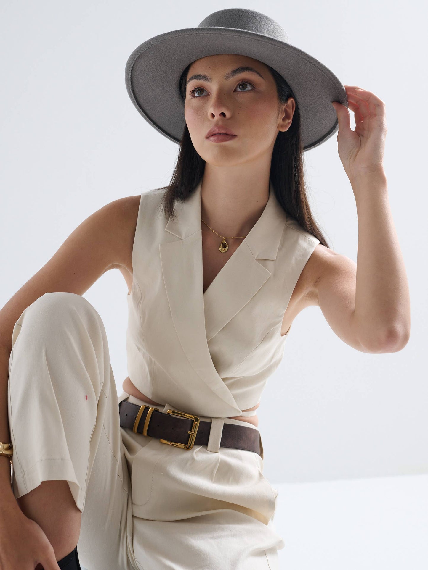 Jenni Velvet Trim Boater Hat