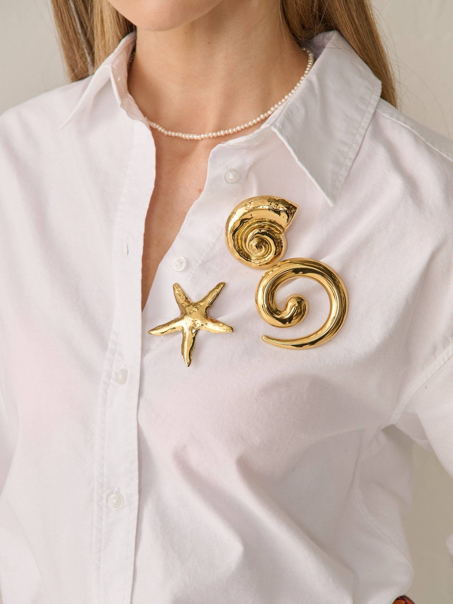 Shell Gold Plated Brooch